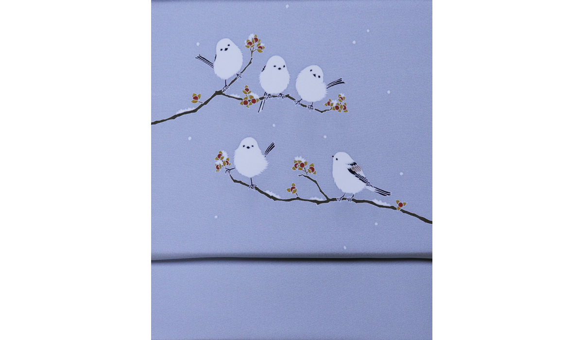 手描き友禅 染名古屋帯「島柄長蔓梅擬図」 お太鼓